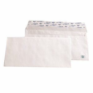 500 witte DL enveloppen La Couronne met beschermstrip 110 x 220 mm zonder venster 100% gerecycleerd papier 80 g