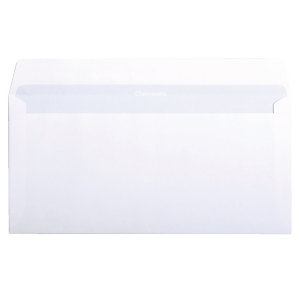 500 witte enveloppen Clairefontaine met beschermstrip 114 x 229 mm zonder venster velijn 80 g
