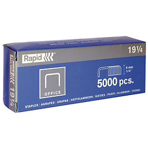 5000 genormaliseerde standaard nietjes SP19 1/4 Rapid 5000 genormaliseerde standaard nietjes SP19 1/4 Rapid