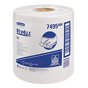 6 bobines d'essuyage à dévidage central Wypall L10 blanches, 525 formats 6 bobines d'essuyage à dévidage central Wypall L10 blanches, 525 formats