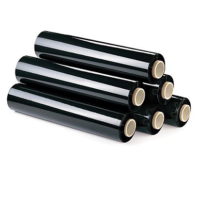 6 bobines film étirable opaque noir 20 microns 300m x 450mm - 1