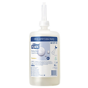 6 cartouches de savon liquide Tork Premium extra doux 1 L 6 cartouches de savon liquide Tork Premium extra doux 1 L