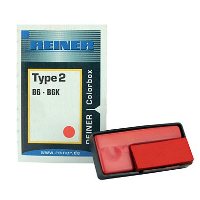 6 cassettes d'encre rouge pour numéroteur REINER B6, le blister