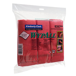 6 rode microvezel vaatdoeken Wypall Kimberly-Clark