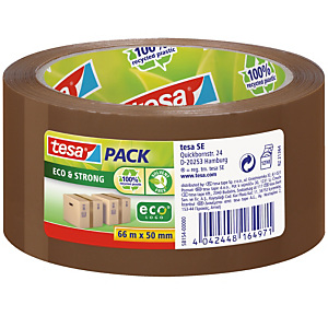 6 rubans adhésifs d'emballage écologiques Tesa en polypropylène havane, épaisseur 56 microns, 50 mm x 66 m 6 rubans adhésifs d'emballage écologiques Tesa en polypropylène havane, épaisseur 56 microns, 50 mm x 66 m