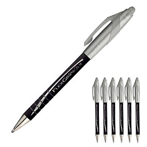 6 stylos-bille Paper Mate® Flexgrip Elite coloris noir