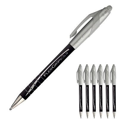 6 stylos-bille Paper Mate® Flexgrip Elite coloris noir - 1