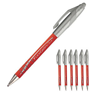 6 stylos-bille Paper Mate® Flexgrip Elite coloris rouge