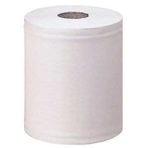 6 witte maxi rollen handdoekpapier met centrale afrolling