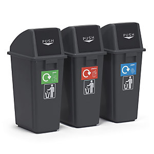 60L Recycling Bins Set of 3 