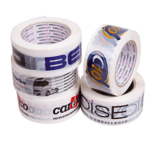 72 rouleaux adhésifs personnalisés 2 couleurs, fond blanc, 48 mm x 66 m 72 rouleaux adhésifs personnalisés 2 couleurs, fond blanc, 48 mm x 66 m