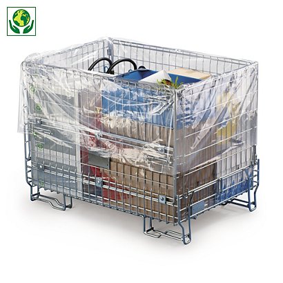 75 sacchetti trasparenti in plastica riciclata con soffietti 50 micron RAJA 100x180x70 cm - 1