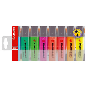 8 tekstmarkers Stabilo Boss original geassorteerde kleuren 8 tekstmarkers Stabilo Boss original geassorteerde kleuren