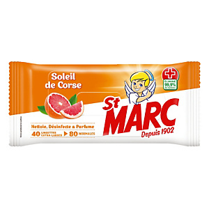 80 lingettes nettoyantes surfaces St Marc Soleil de Corse, soit 40 lingettes extra-larges 80 lingettes nettoyantes surfaces St Marc Soleil de Corse, soit 40 lingettes extra-larges