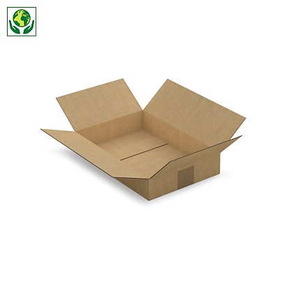 A4 kartonnen dozen in bruin enkelgolfkarton 31 x 21,5 x 5,5 cm - 1