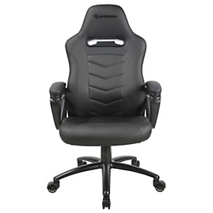 Achille Fauteuil Gamer ergonomique avec accoudoirs fixes - Simili cuir - Hauteur réglable - Noir Achille Fauteuil Gamer ergonomique avec accoudoirs fixes - Simili cuir - Hauteur réglable - Noir