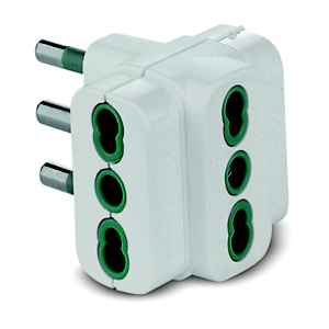 Adattatore triplo 16 A bipasso Adattatore triplo 16 A bipasso