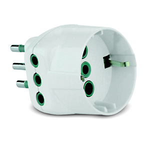 Adattatore triplo 2 prese 10 A + una 10 A/SCHUKO Adattatore triplo 2 prese 10 A + una 10 A/SCHUKO