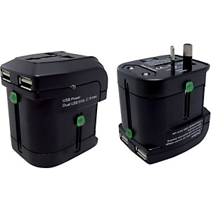 Adattatore universale da viaggio con due porte USB Adattatore universale da viaggio con due porte USB