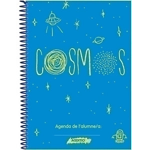 ADDITIO Agenda escolar Cosmos infantil, 150 x 210 mm, no datada, espiral, tapa de polipropileno, A5, (3-8 anys), català