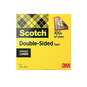 Adhésif double face Scotch® 19 mm x 32,9 m sans film protecteur