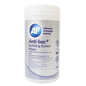 AF CLEANING Lingettes de nettoyage pour écrans antibactériennes et désinfectantes  - Boîte de 60
