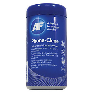 AF CLEANING Salviette Phone-Clene per la pulizia di posizioni condivise e telefoni in barattolo dispenser (confezione 100 pezzi)