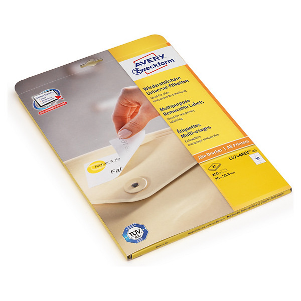 Afneembare etiketten voor inkjet- en laserprinter 63,5x29,6mm