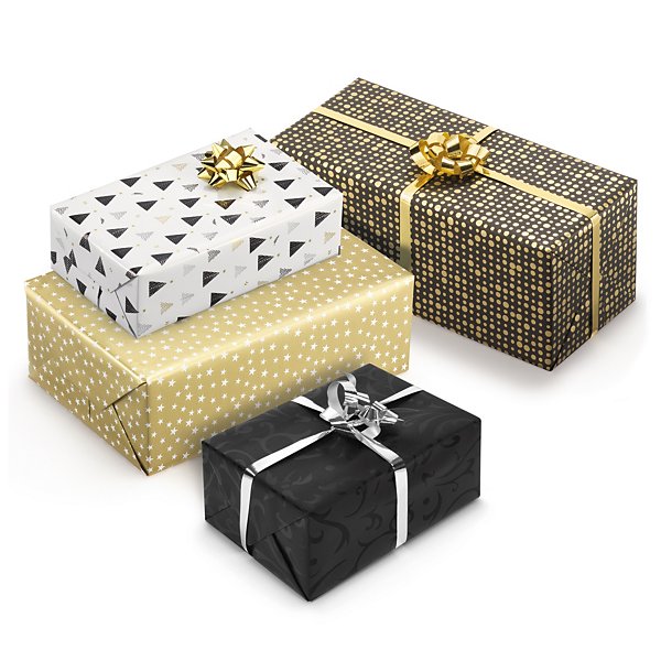 Ajándék csomagolópapír, 50 méter hosszú, csillagos - 2