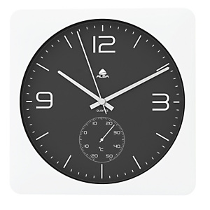 Alba Duo Orologio da parete, Diametro 30 cm, Quadrante nero/Cassa bianca Alba Duo Orologio da parete, Diametro 30 cm, Quadrante nero/Cassa bianca