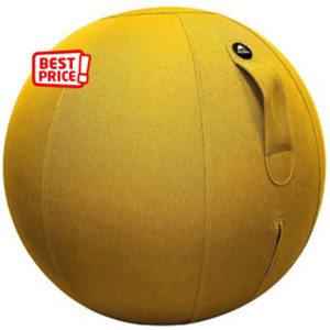Alba Ergo Ball - Siège ballon ergonomique pour bureau - Housse tissu Jaune Safran