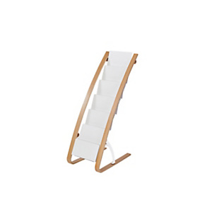 ALBA Espositore da terra con 6 ripiani, 34 x 50 x 93 cm, Struttura Legno/Acciaio, Ripiani ABS Bianchi ALBA Espositore da terra con 6 ripiani, 34 x 50 x 93 cm, Struttura Legno/Acciaio, Ripiani ABS Bianchi