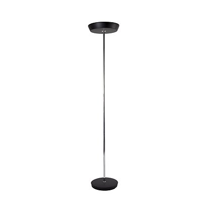 Alba Fluoring Lámpara de pie LED, acero y tambor cromado, 31 x 185 x 35,5 cm, negro satinado - 1