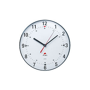 Alba Horclas Reloj analógico de pared, gris con fondo blanco