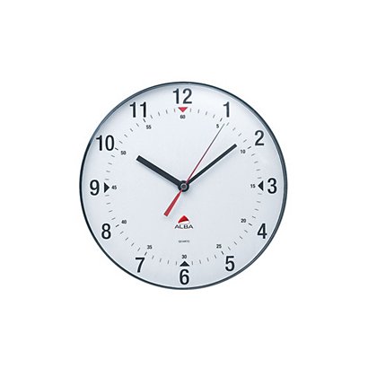 Alba Horclas Reloj analógico de pared, gris con fondo blanco