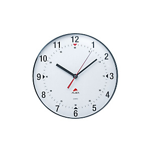 Alba Horclas Reloj analógico de pared, gris con fondo blanco Alba Horclas Reloj analógico de pared, gris con fondo blanco