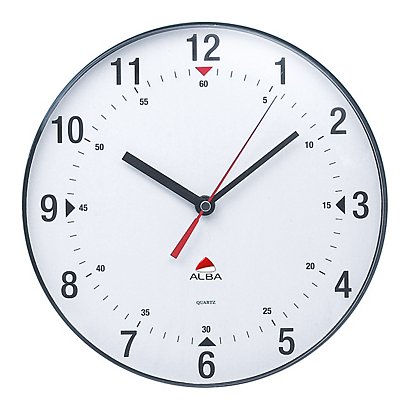 Alba Horloge murale Hindi à quartz - Diamètre 25 cm - Blanc - 1