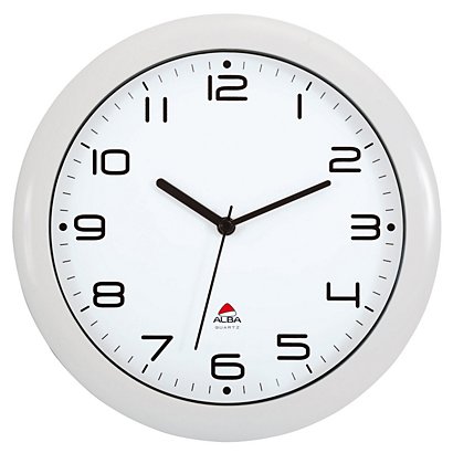 Alba Horloge murale Hornew à quartz - Diamètre 30 cm - Blanc - 1