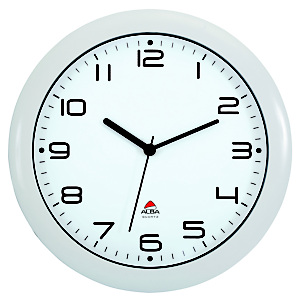 Alba Hornew Reloj analógico de pared, blanco con fondo blanco Alba Hornew Reloj analógico de pared, blanco con fondo blanco