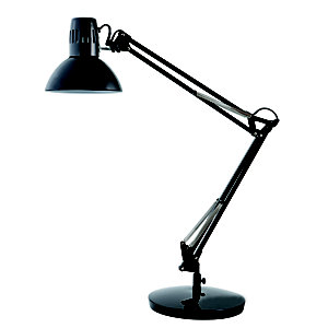 Alba Lampe de bureau Architecte - Ampoule Led E27 - 20W - Double bras articulé - Tête orientable - N