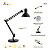 Alba Lampe de bureau Architecte - Ampoule Led E27 - 20W - Double bras articulé - Tête orientable - Noir - 10