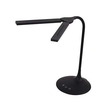 Alba Lampe de bureau Twin - Led intégrée - 6W - Rechargeable par USB - 2  têtes orientables - Noir - Lampes de Bureaufavorable à acheter dans notre  magasin
