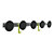 Alba Perchero de pared de metal y plástico ABS de 5 colgadores y 2 ganchos, gris y negro - 1