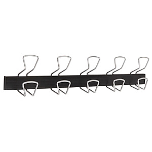 Alba Perchero de pared de metal y plástico ABS de 5 colgadores, gris y negro Alba Perchero de pared de metal y plástico ABS de 5 colgadores, gris y negro
