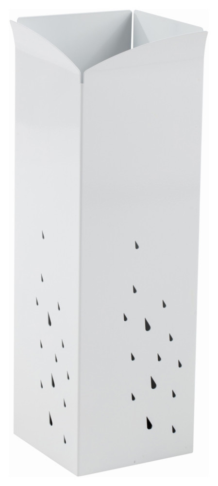 Alba Porte-parapluies Design, carré en métal blanc