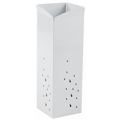 Alba Porte-parapluies Design, carré en métal blanc - 1