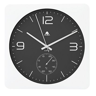 Alba Reloj de pared blanco con fondo negro - 1