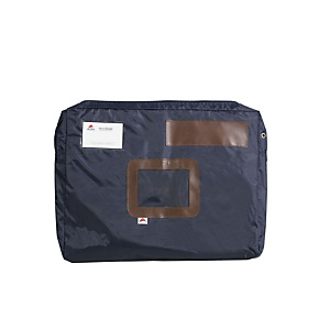 Alba Sacoche navette à courrier en nylon imperméable avec soufflet  - 42x32x5 cm bleu