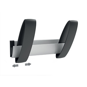 Alba Slide Perchero de pared de aluminio y ABS de 2 colgadores, gris y negro Alba Slide Perchero de pared de aluminio y ABS de 2 colgadores, gris y negro