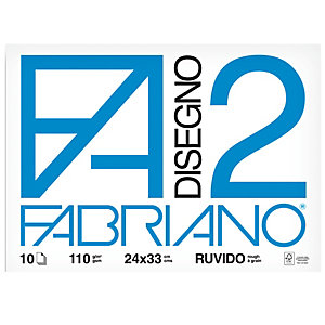 Album F2 - 24x33cm - 110gr - 10 fogli - ruvido - punto metallo - Fabriano